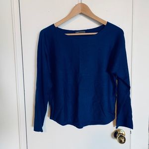 Vince royal blue cotton boatneck sweater small